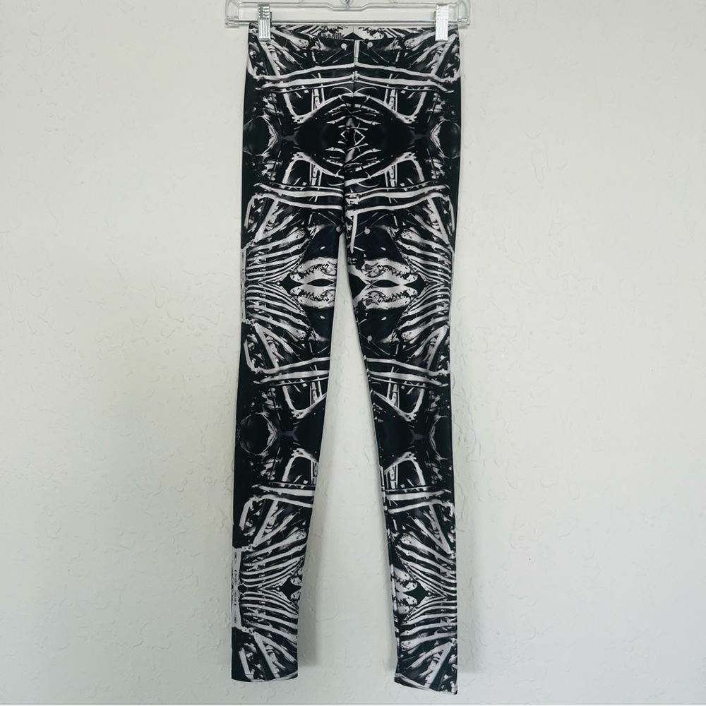 BLACKMILK RARE Bone Machine Goth Abstract Halloween Leggings - Picture 2 of 8
